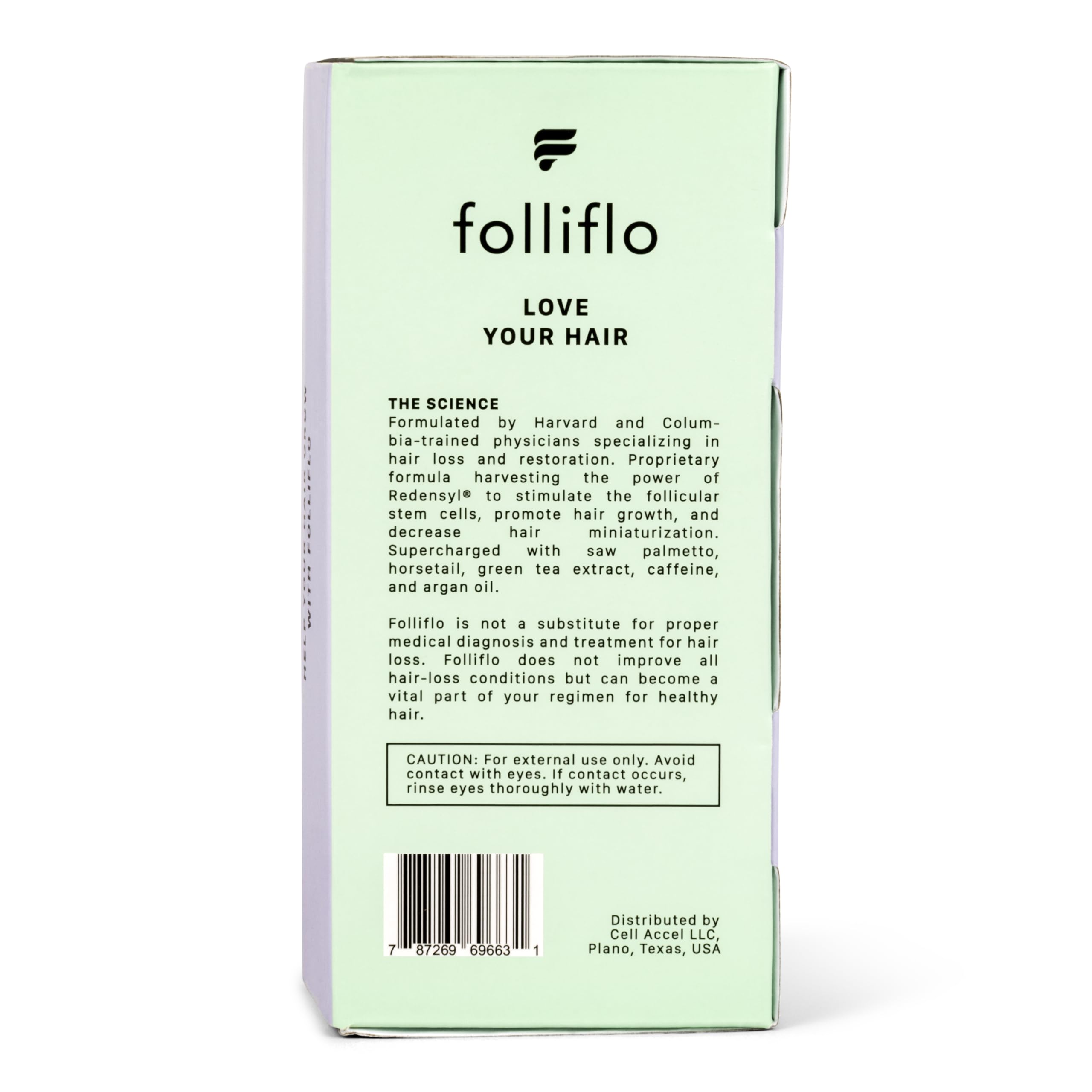 Folliflo conditioner texture image highlighting softness and shine benefits.