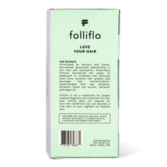 Folliflo conditioner texture image highlighting softness and shine benefits.