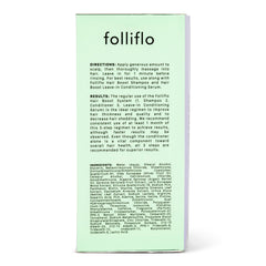 Folliflo hair-care routine scene featuring conditioner with damp hair.