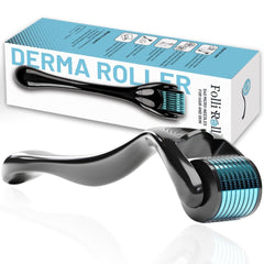 FolliRoll derma roller with 540 needles for scalp care and hair refreshment.