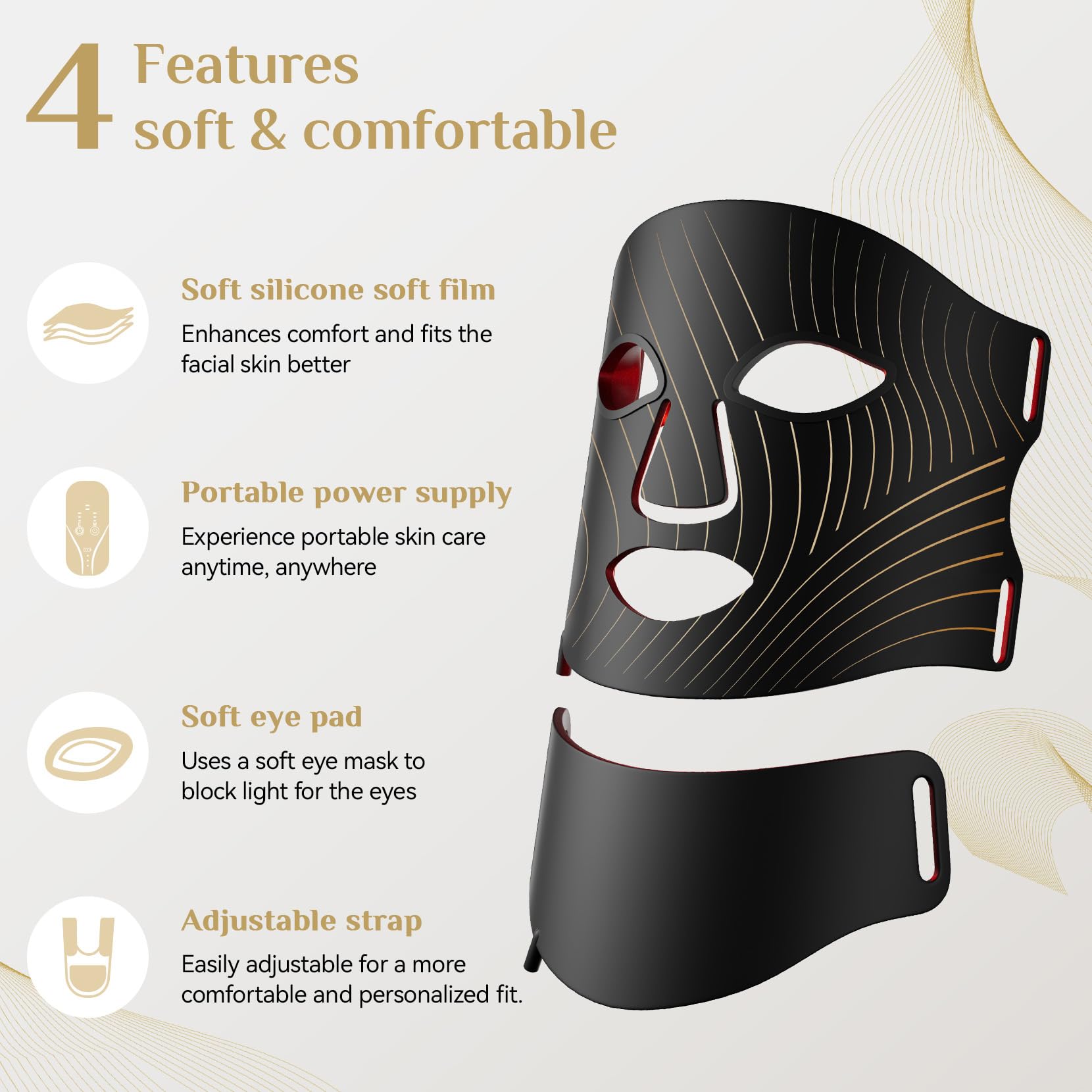 FOLOKE LED mask rechargeable remote control in hand