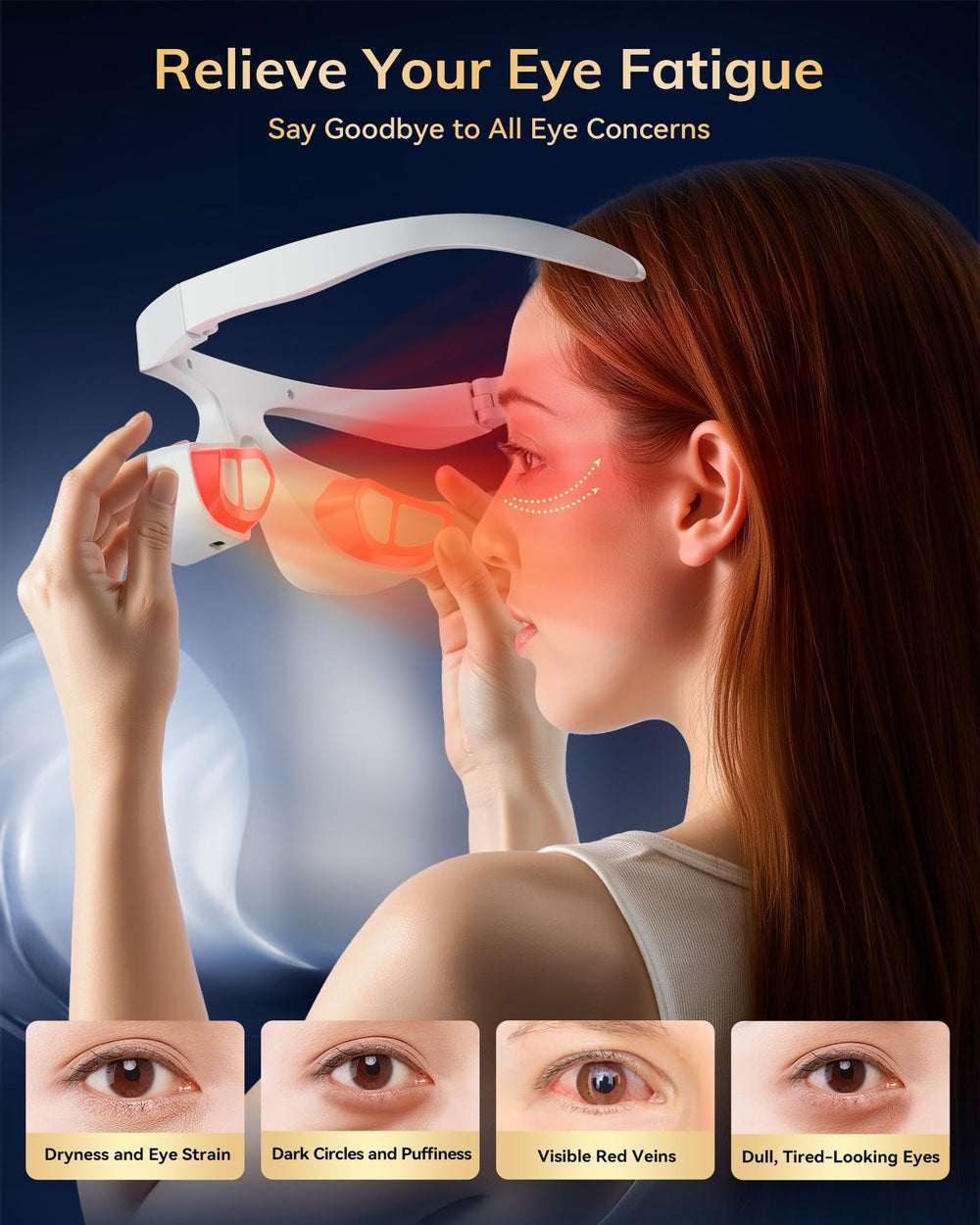 FOLOKE microcurrent eye mask delivering gentle stimulation for puffiness support