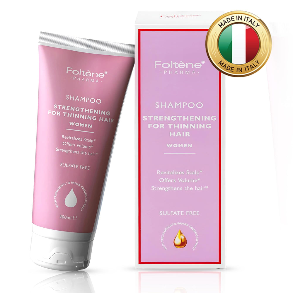 Foltene Strengthening Shampoo for Women shine on hair suggests healthy-looking results