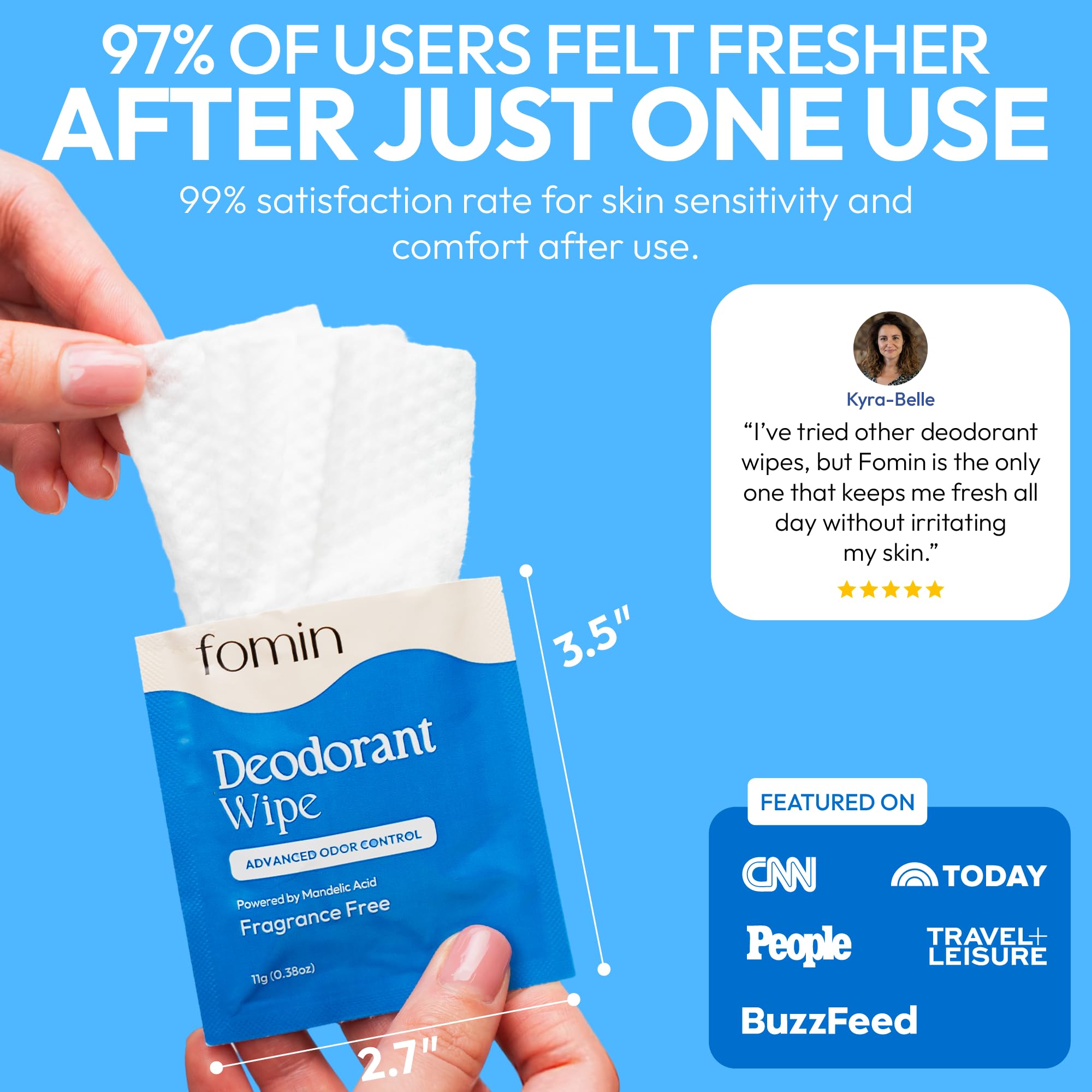 FOMIN wipes in gym bag for quick, fragrance-free underarm refreshment