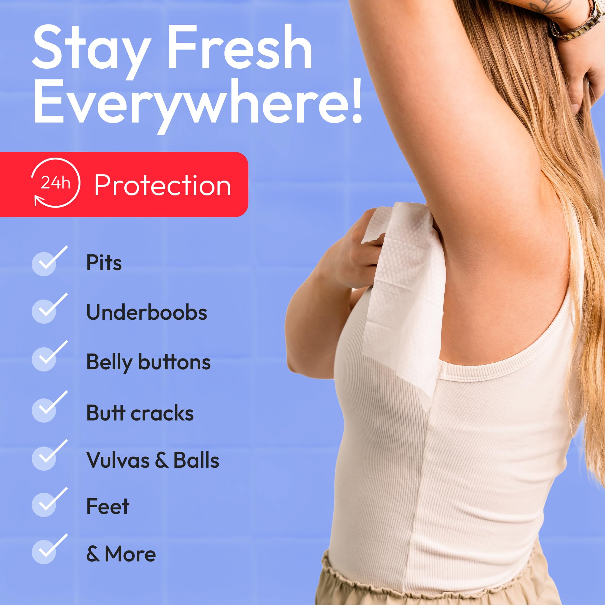 FOMIN wipes open sachet for quick underarm refresh on the go.