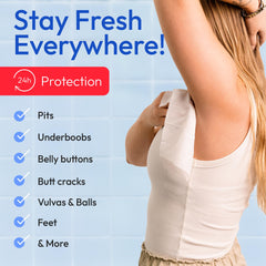 Single-use FOMIN wipe ready for underarms or body care on the move