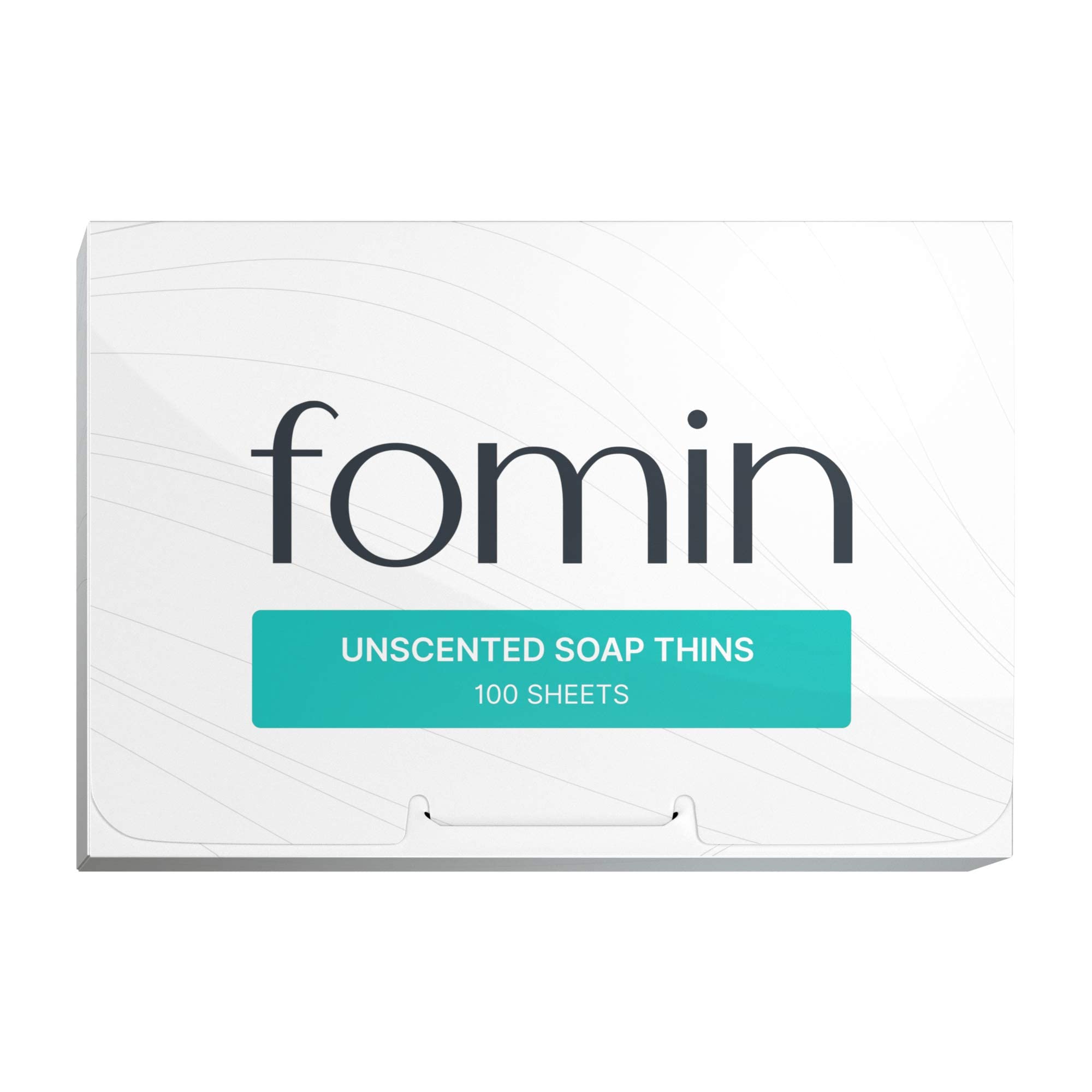 FOMIN antibacterial paper soap sheets 100-pack in a compact travel box, ideal for on-the-go hand washing.