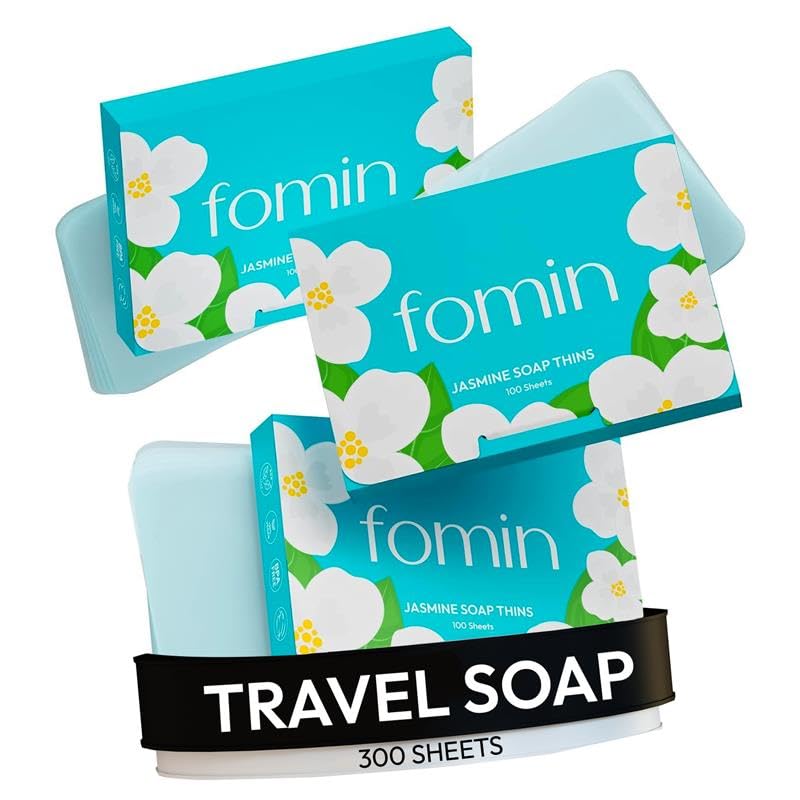 FOMIN Jasmine paper soap sheets in travel pack for easy on-the-go hand washing