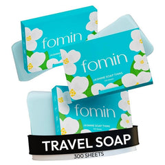 FOMIN Jasmine paper soap sheets in travel pack for easy on-the-go hand washing