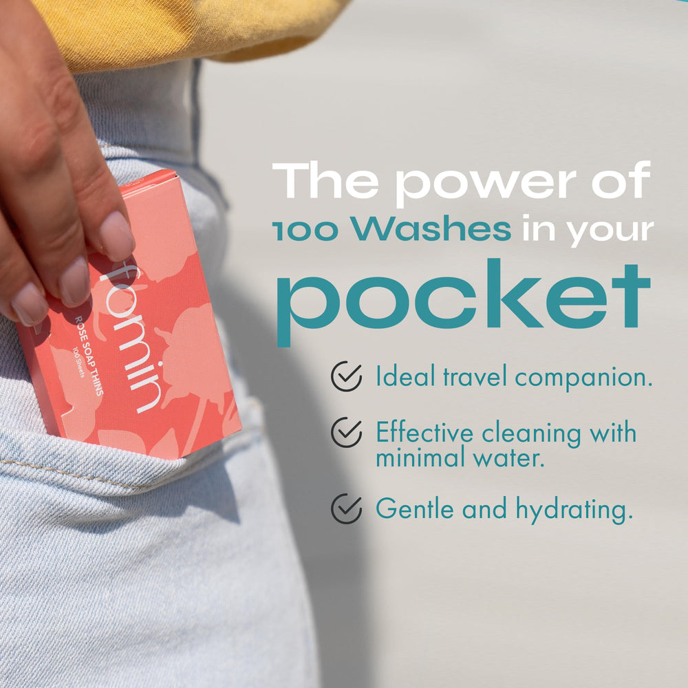 FOMIN lavender sheets dissolve quickly to create a gentle hand wash lather.