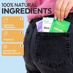Pocket-size FOMIN wipes fit in car, bag, or wallet for quick refresh