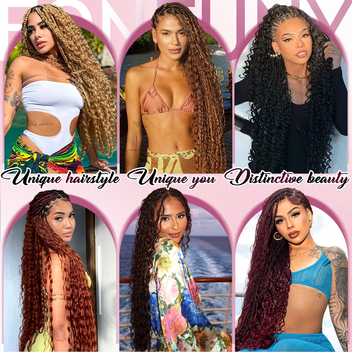 FONFUNY knotless goddess braids hair ideal for soft, breathable protective styles.