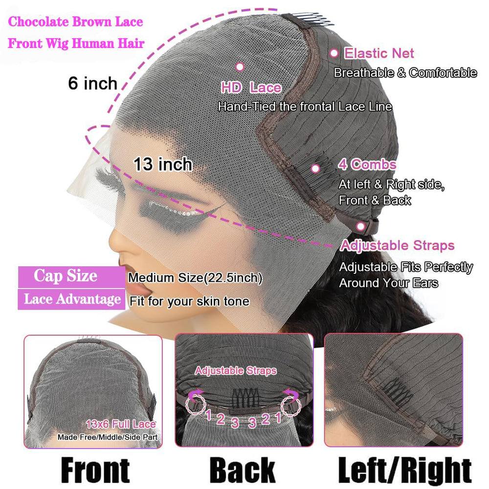 Fongly lace cap offers HD transparent blend for seamless appearance.