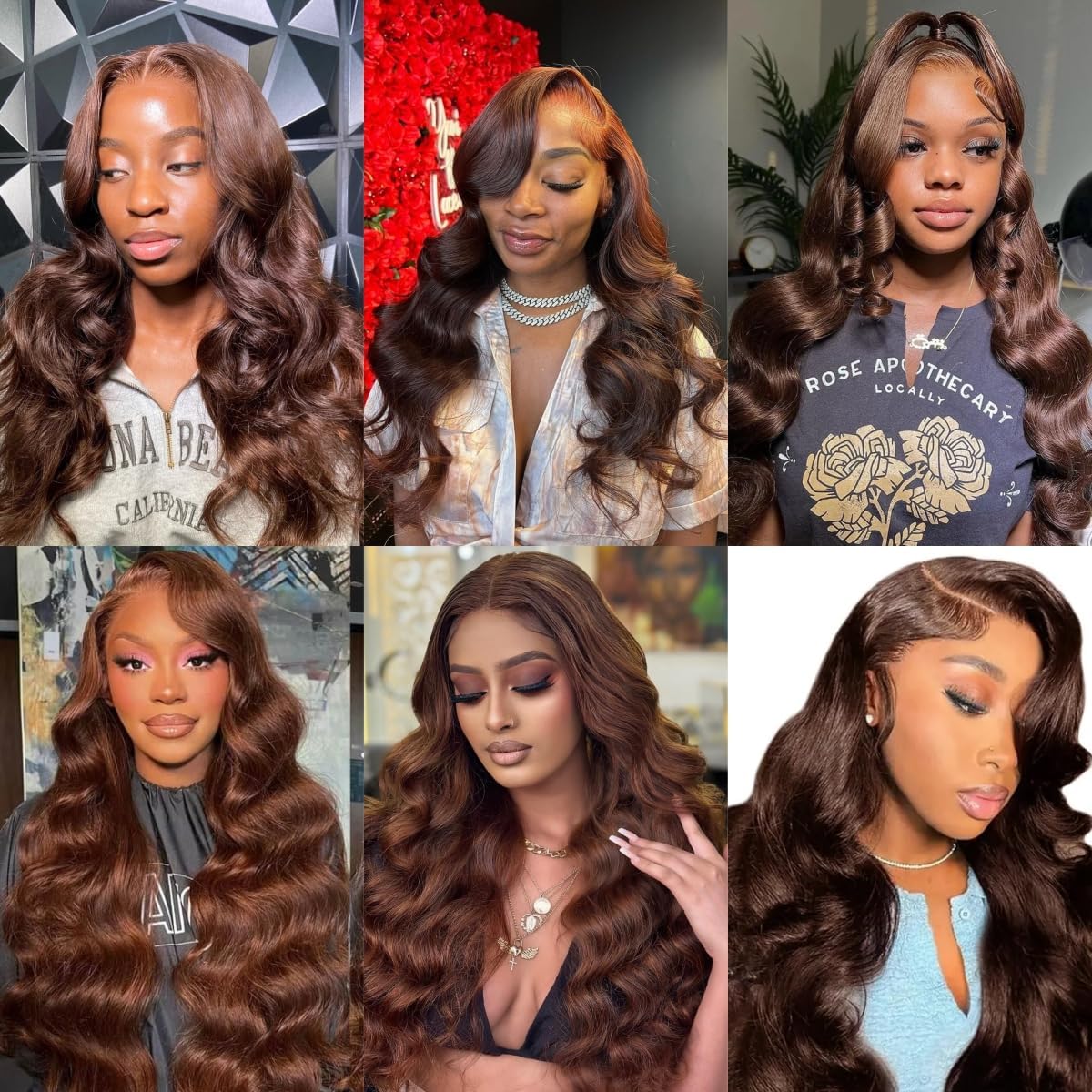 Fongly chocolate brown wig suited for weddings or festive events.