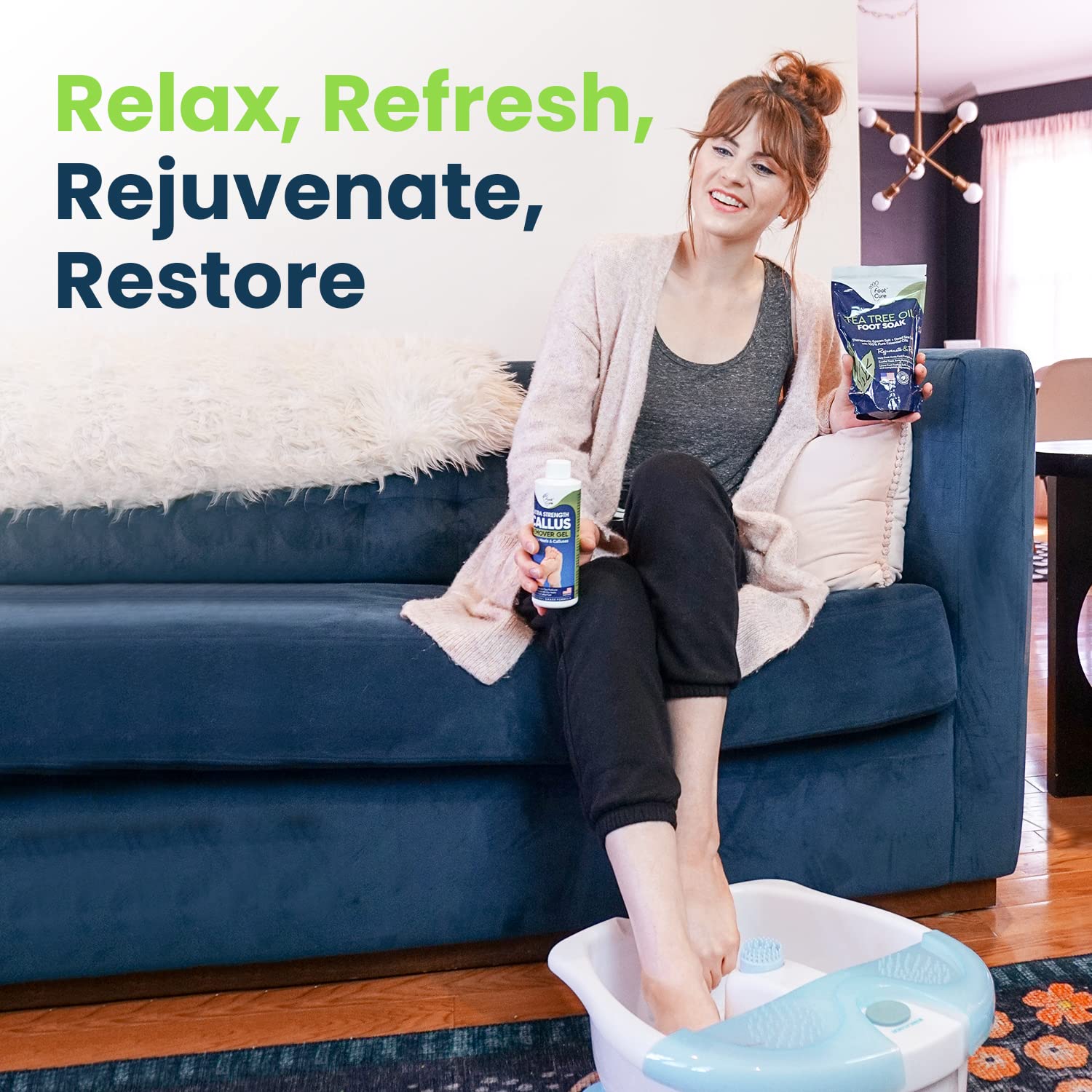 Foot Cure Aromatic soak scene for spa-like foot care at home.