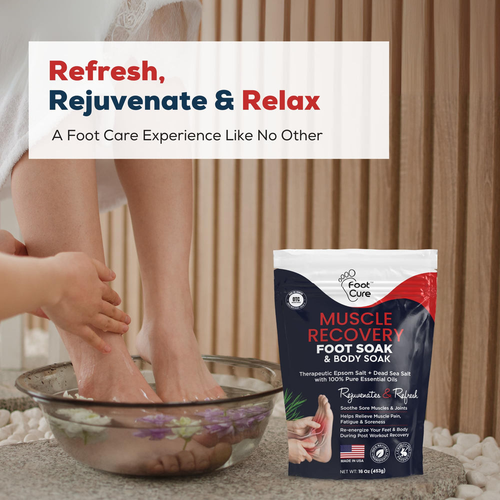 Aromatherapy scene with FOOT CURE foot soak for spa feel at home