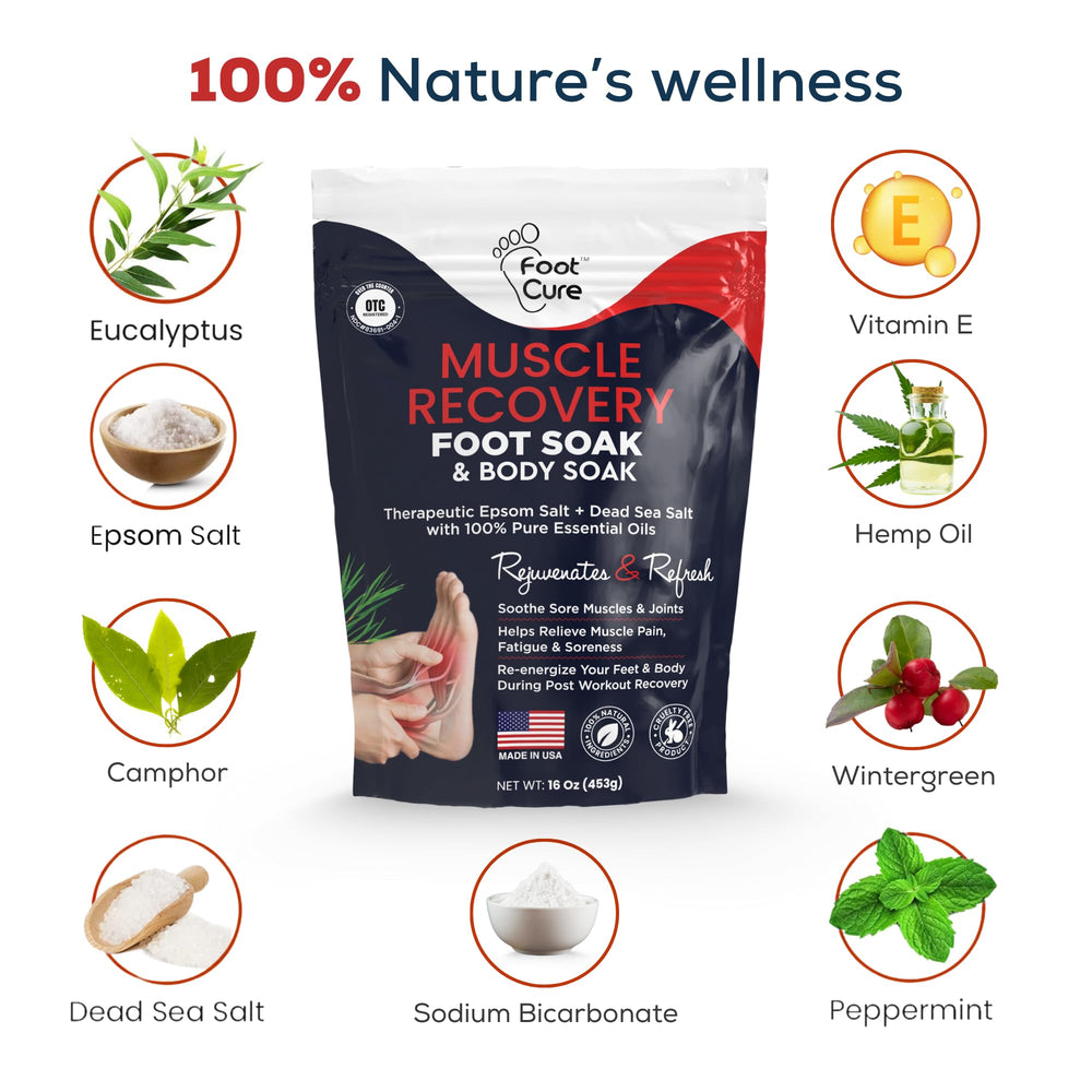 Pure Dead Sea salts in FOOT CURE blend for a mineral-rich soak
