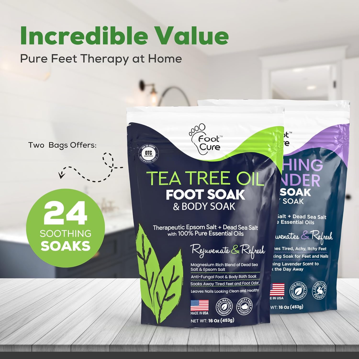 FOOT CURE Softened calluses demonstration after a relaxing soak.