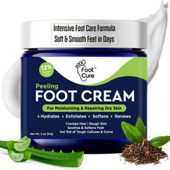 FOOT CURE Tea Tree Oil Foot Cream bottle promoting deep hydration.