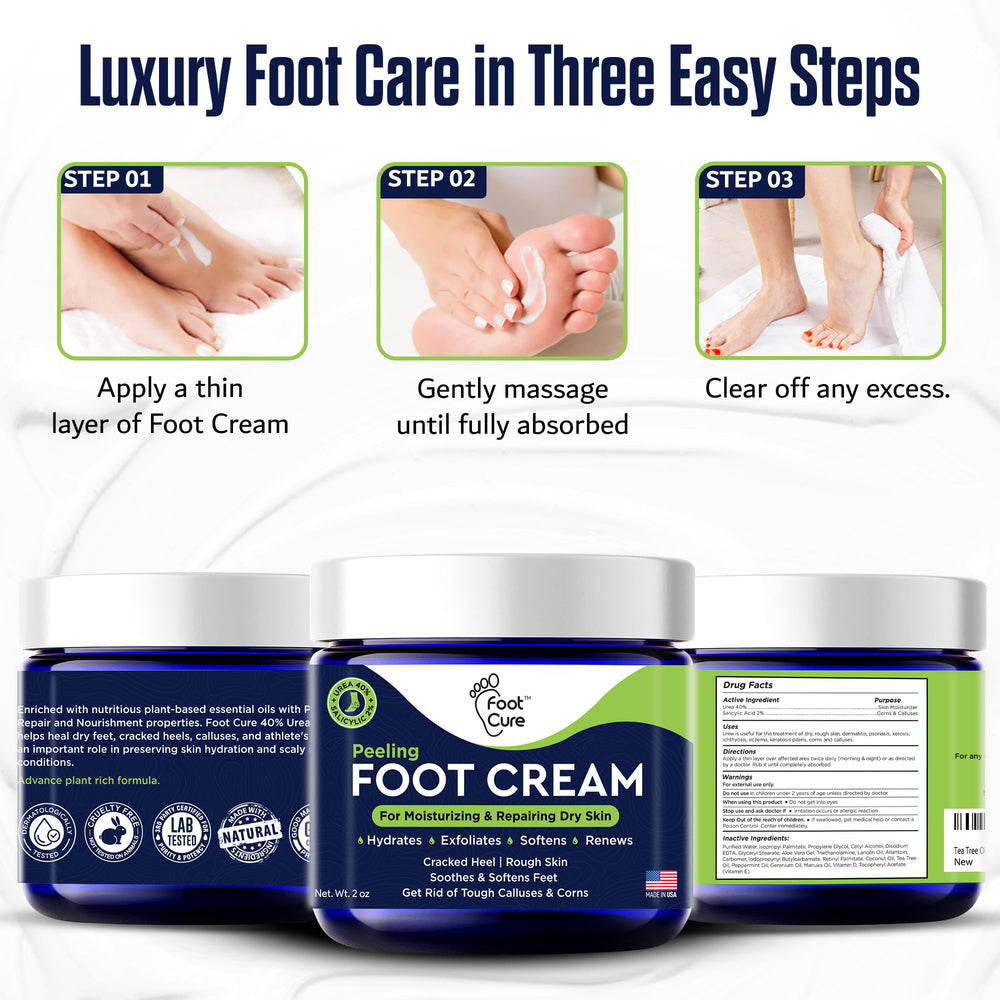Spa-like foot care moment with FOOT CURE Cream.
