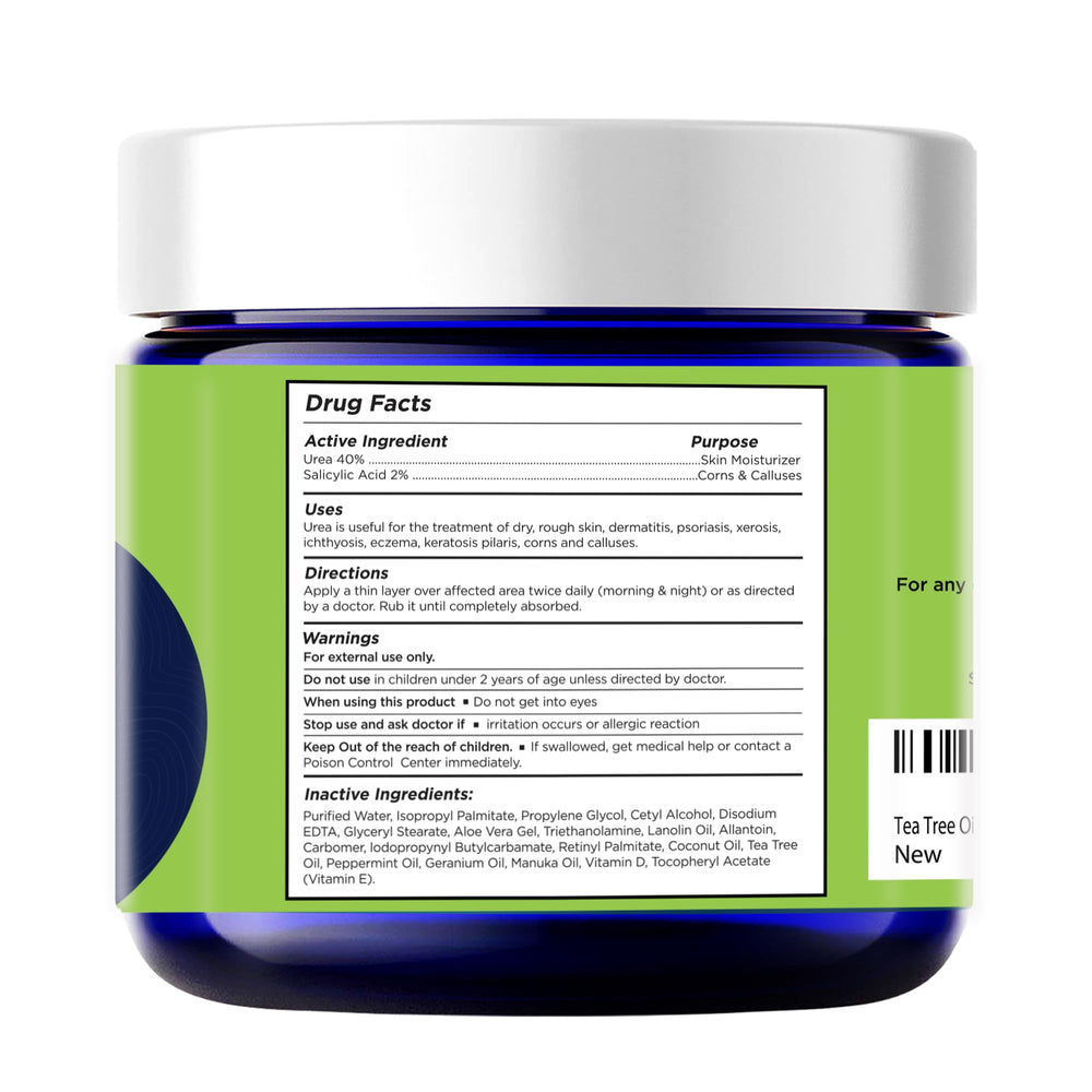 Texture close-up of FOOT CURE Cream showing rich moisture for dry feet.