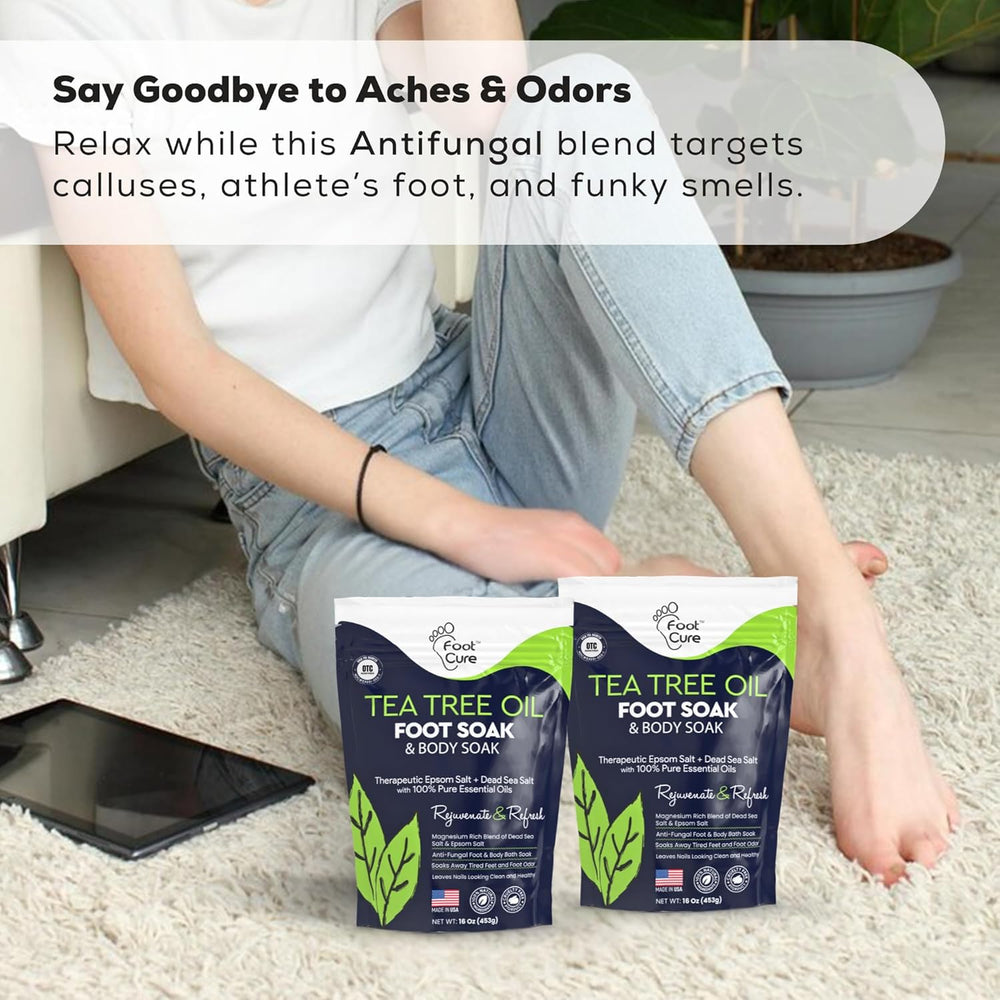 FOOT CURE 2-pack packaging on a shelf for convenient purchase.