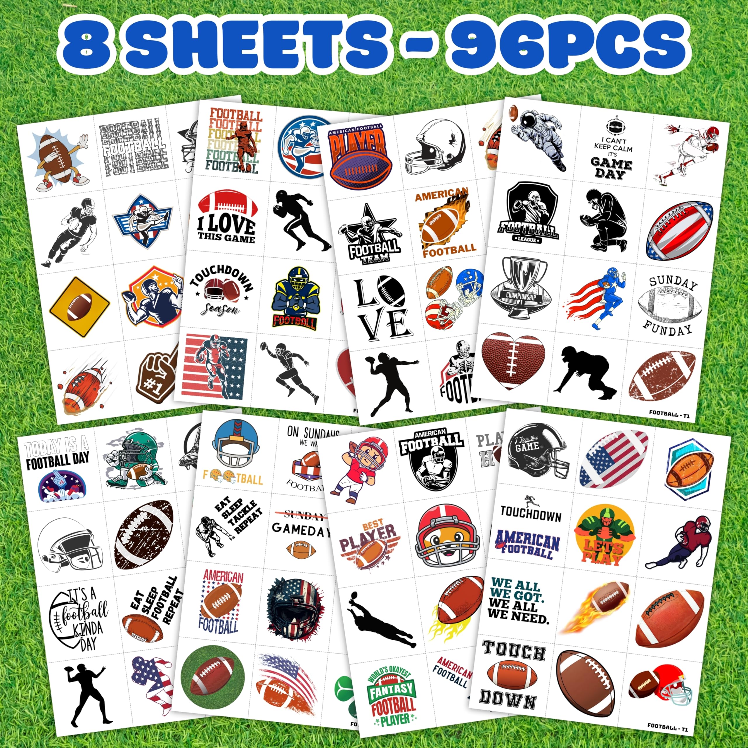 Close-up of vibrant football tattoo designs and safe materials.