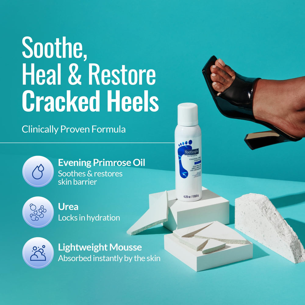 Footlogix Cracked Heel Formula White before and after use.