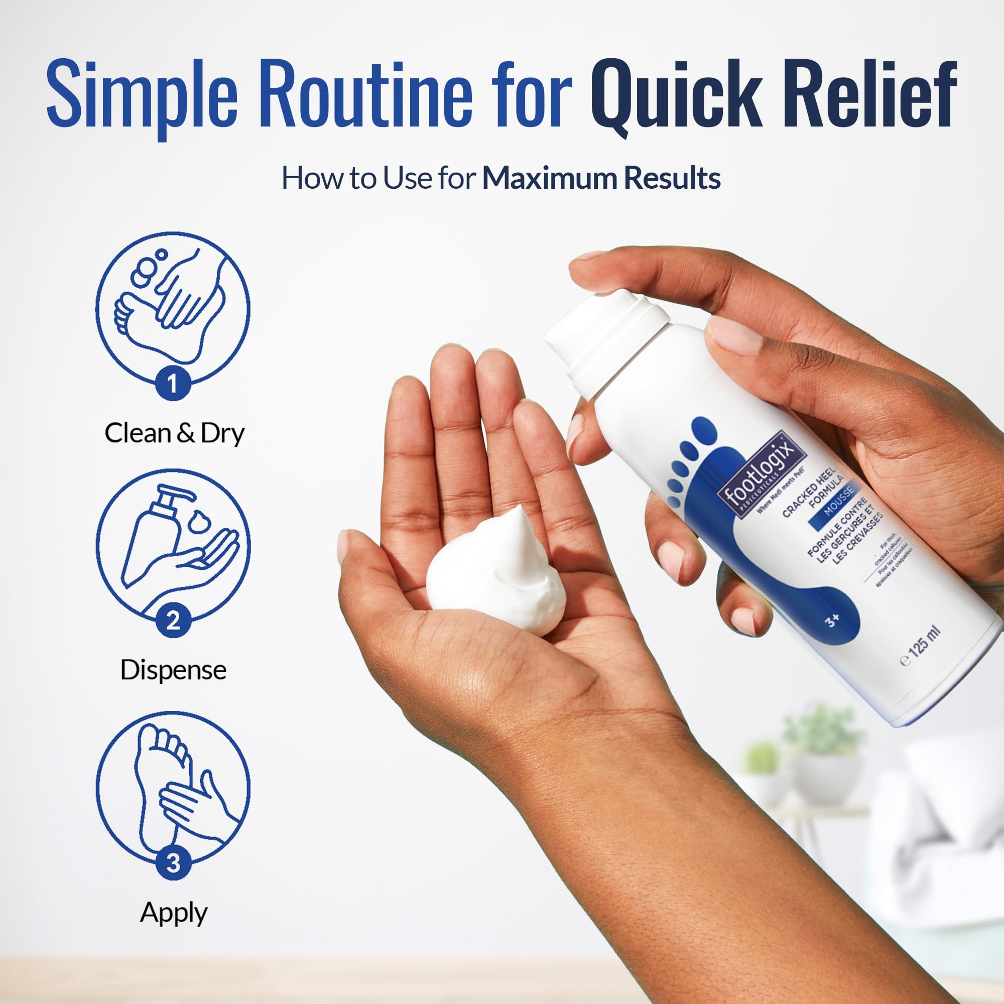 Footlogix Cracked Heel Formula White Urea hydration for moisture retention.