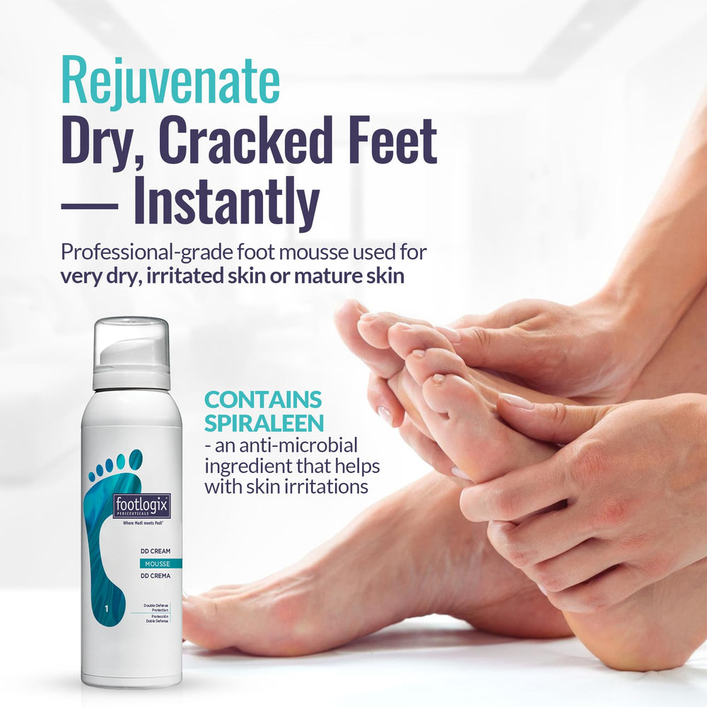 Footlogix DD Cream Mousse nightcare scene for overnight hydration.