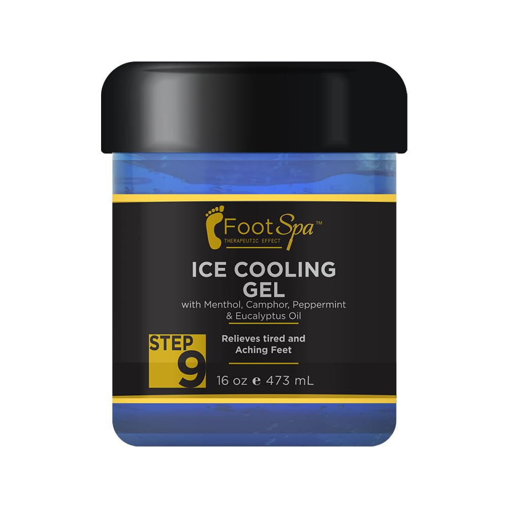 FootSpa cooling gel mint-eucalyptus bottle front offers a refreshing pedicure experience