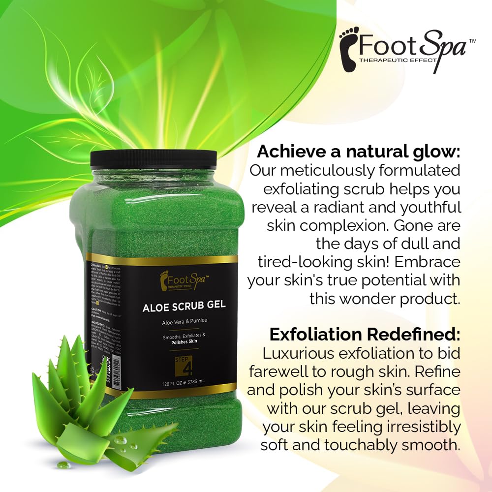 FootSpa Exfoliating Scrub Gel texture demonstrating exfoliation for smooth skin.