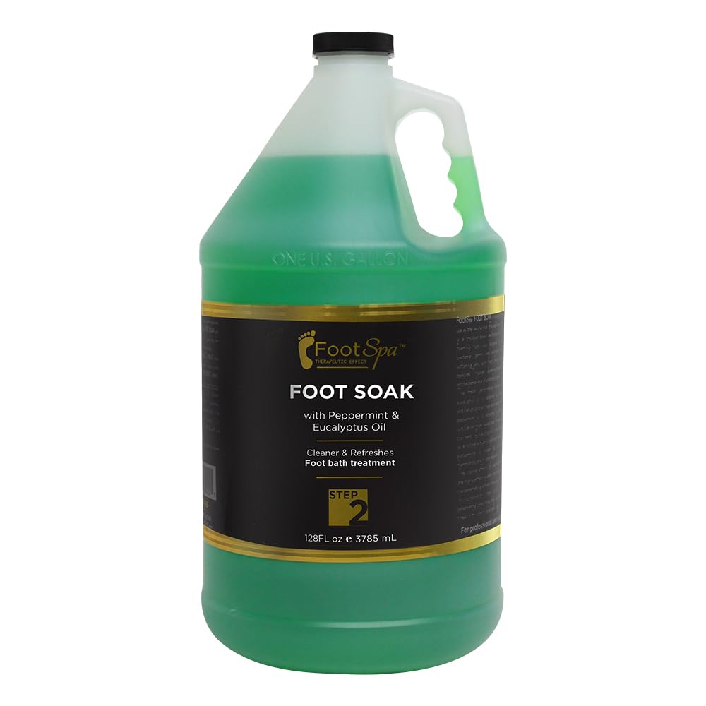 FootSpa Foot Soak bottle being poured for a refreshing foot bath experience.
