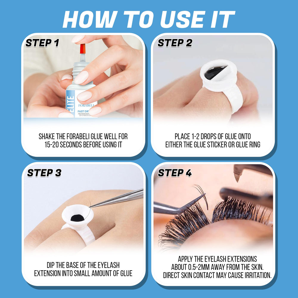 Forabeli Elite glue bottle with black cap supports secure bonding