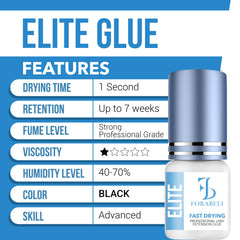 Forabeli Elite adhesive demonstrates low-viscosity texture for neat lash fans