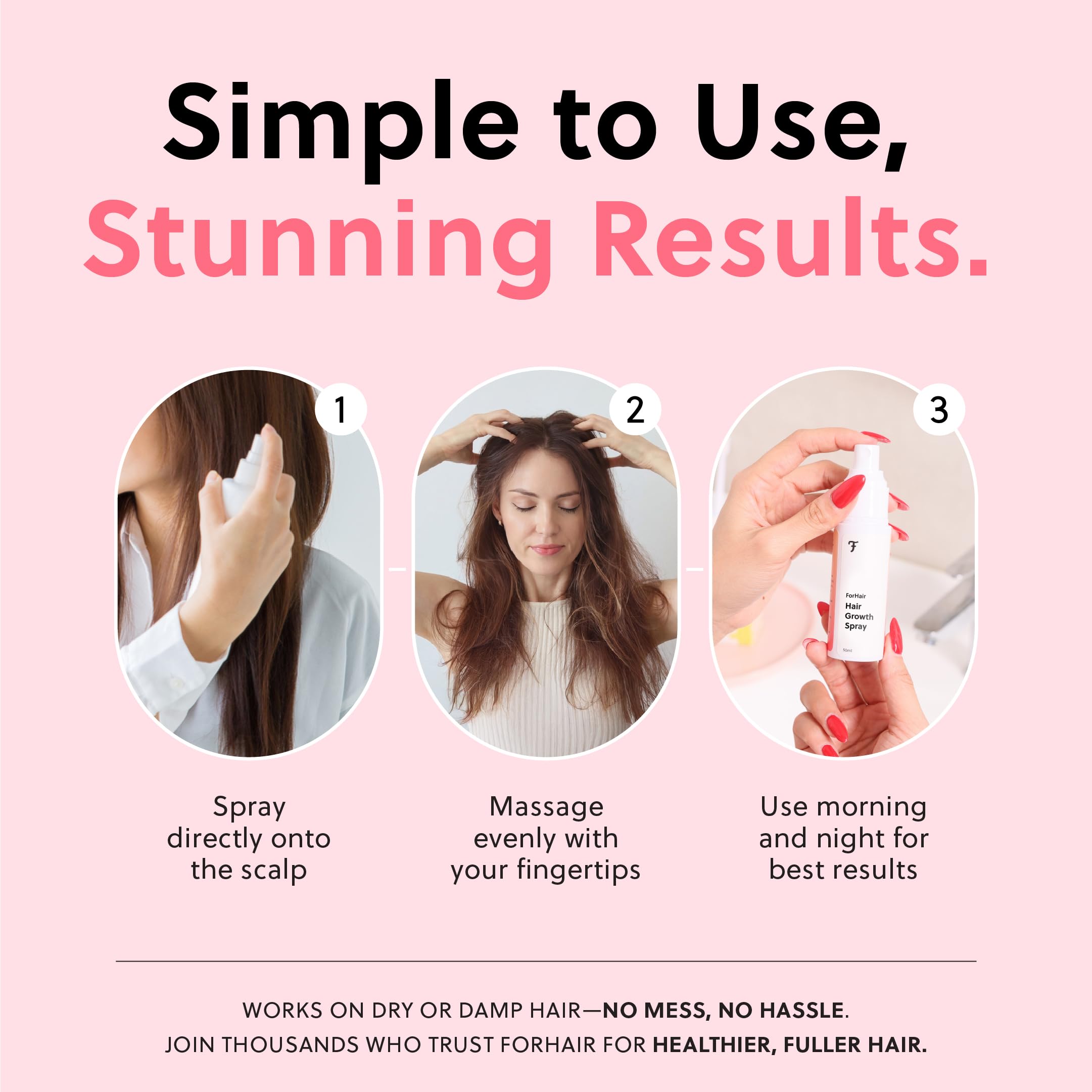 ForChics Hair Growth Serum vegan-friendly label signals hormone-free care.