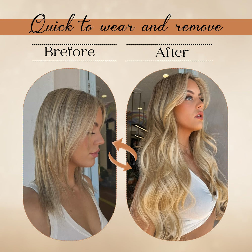 Forede clip-in extensions with double-weft design for fuller, natural-looking hair.