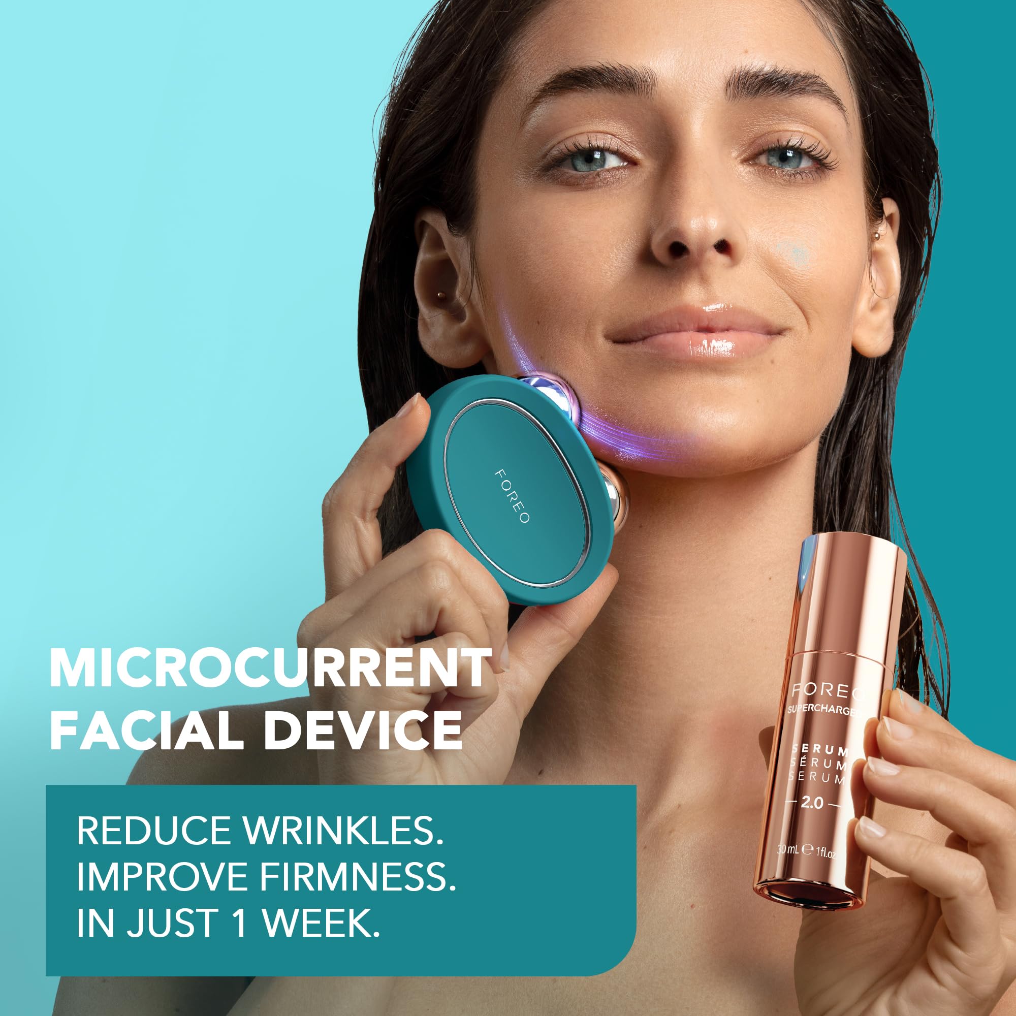 FOREO Bear 2 anti-shock system highlights a comfortable microcurrent session.