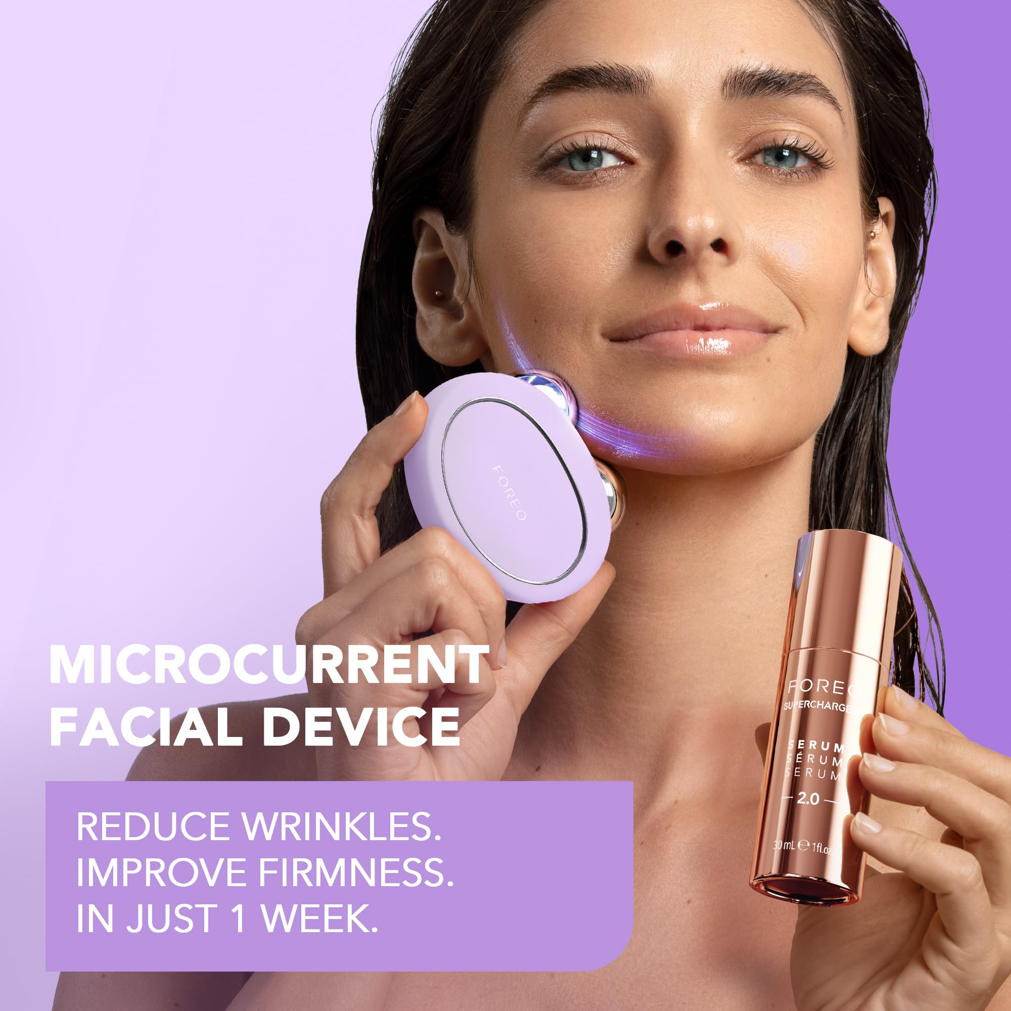 FOREO Bear 2 conductive serum application boosts absorption and comfort during use.
