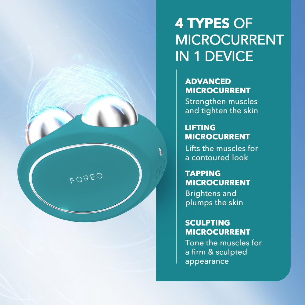 FOREO Bear 2 microcurrent modes demonstrate versatile facial toning options.