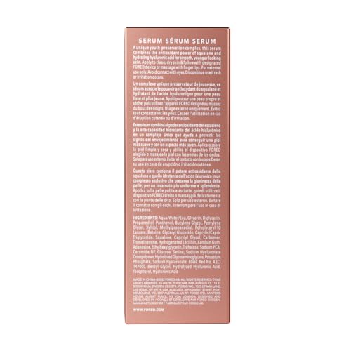 FOREO Bear serum-application visual focusing on conductive serums absorption.