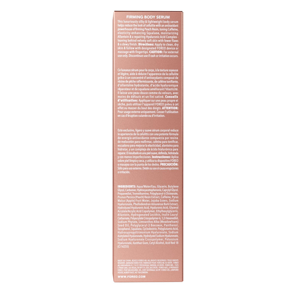 FOREO Bottle and dispense detail emphasizes easy daily skincare routine.