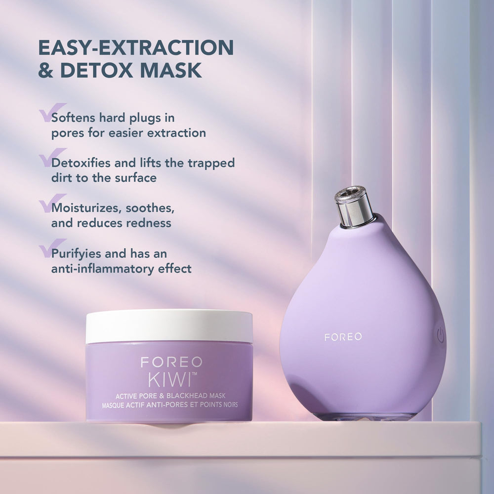 FOREO KIWI pore mask prep softens impurities for cleaner pores