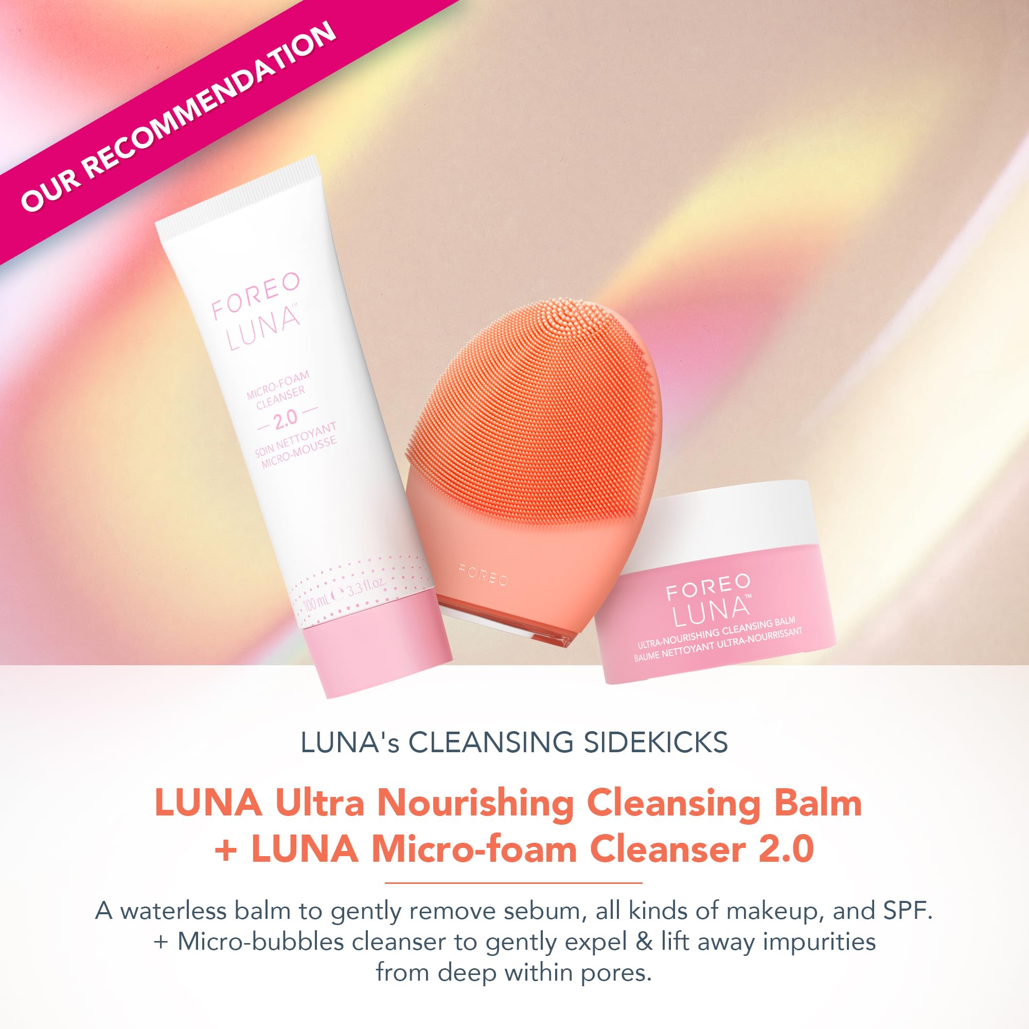 FOREO LUNA 4 boosts absorption by preparing skin with gentle exfoliation.