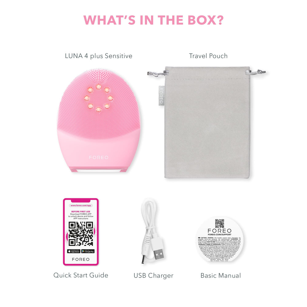FOREO Luna 4 Plus ergonomic silicone design for daily normal-skin use.