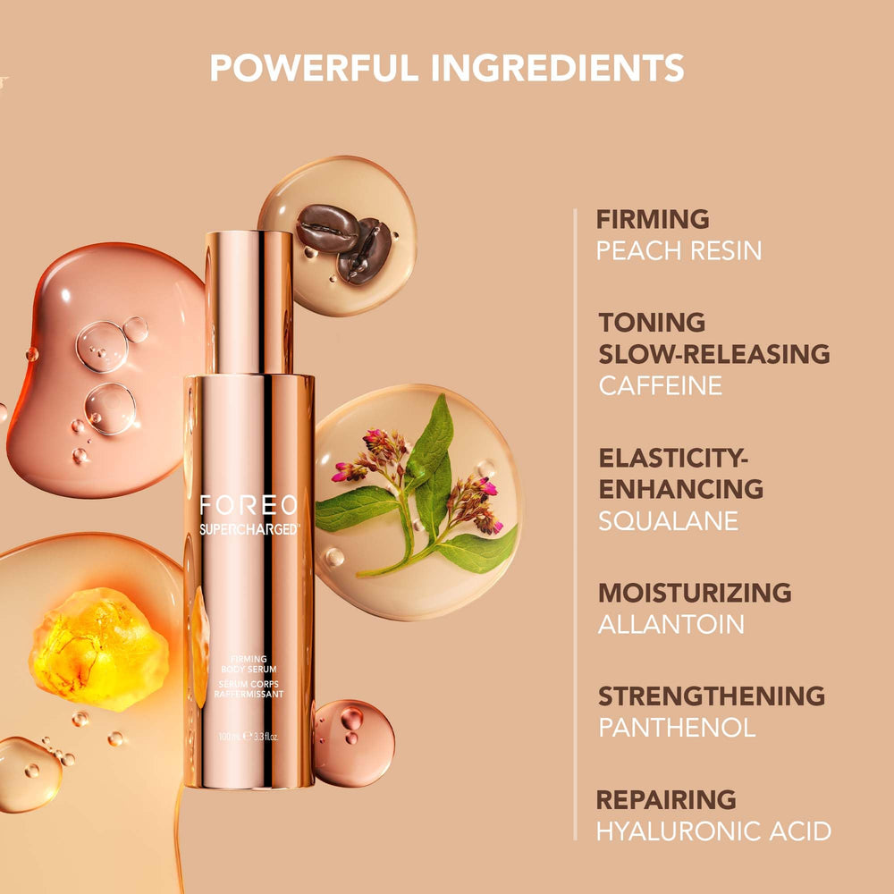 FOREO Serum conductive application close-up shows even spread for microcurrent sessions.