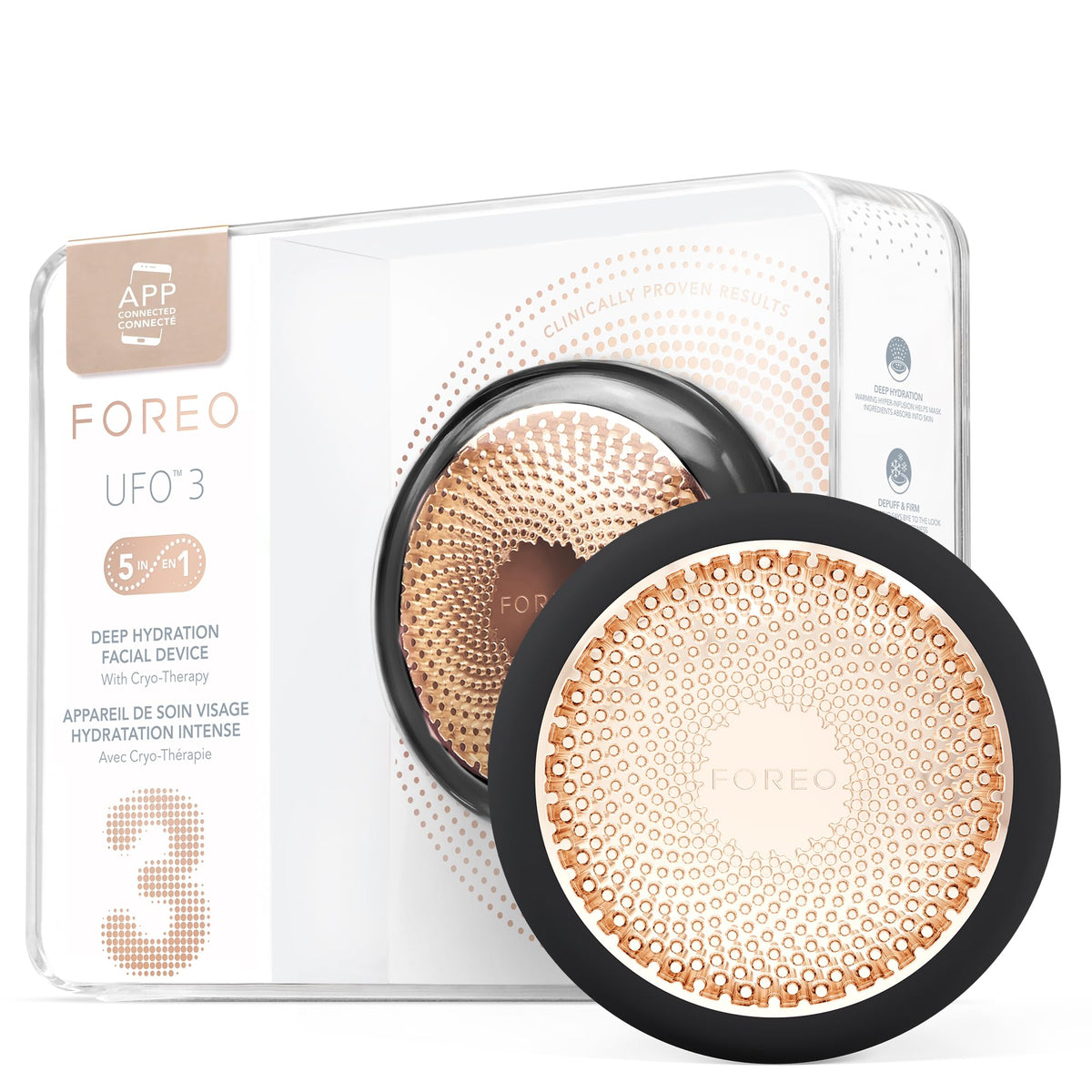 FOREO UFO 3 applies moisturizer for deeper hydration and absorption.
