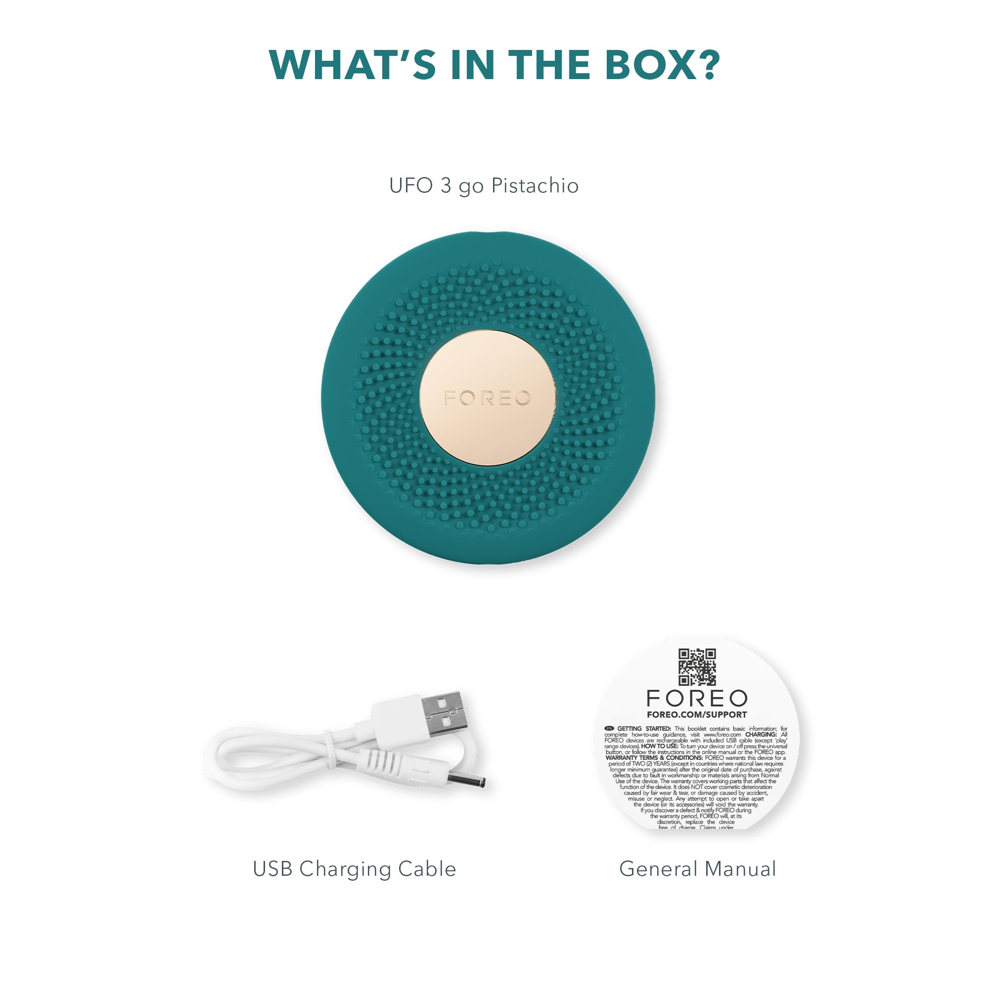 Foreo UFO 3 go compact design fits handbag for travel use.