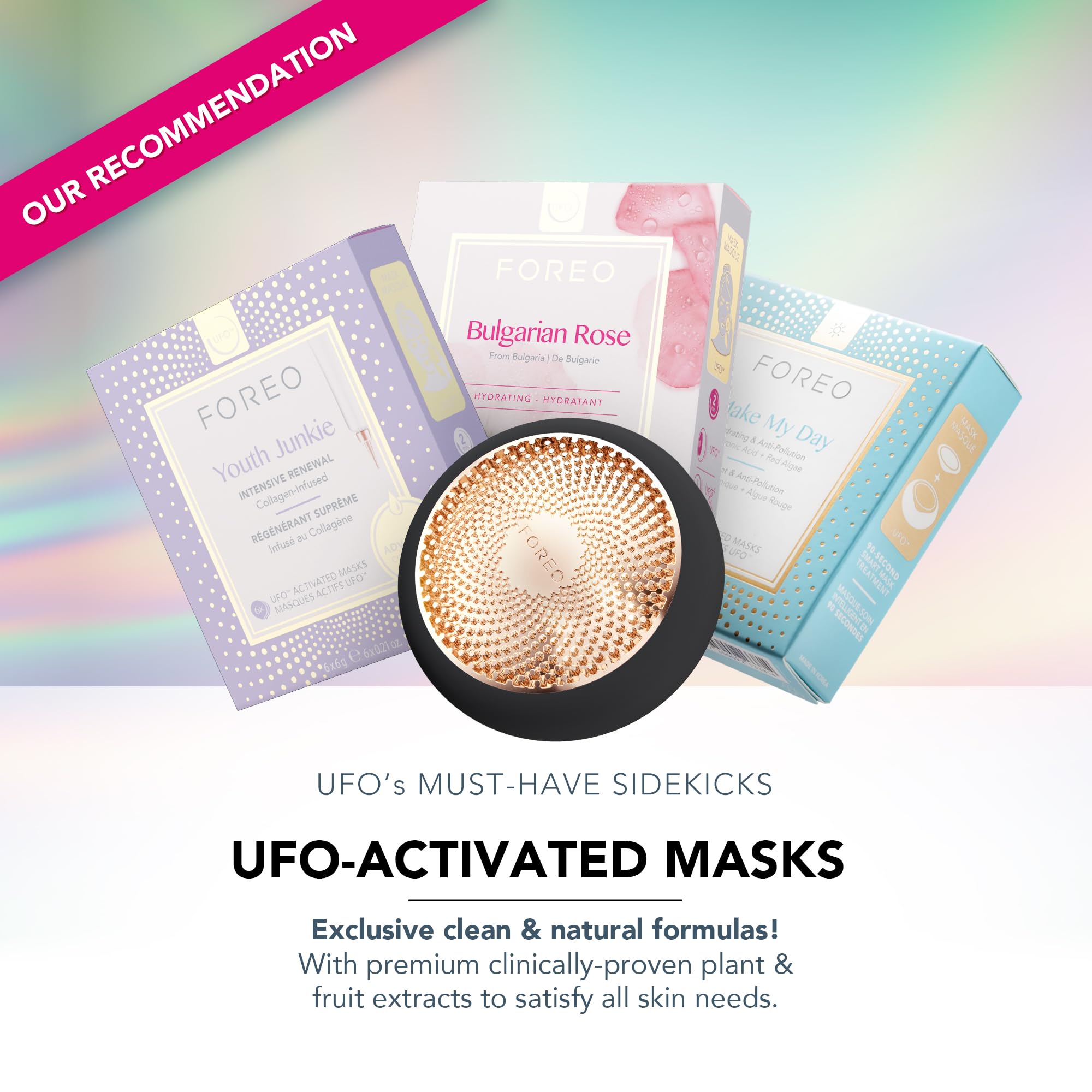 FOREO UFO 3 warming mode softens skin before actives.