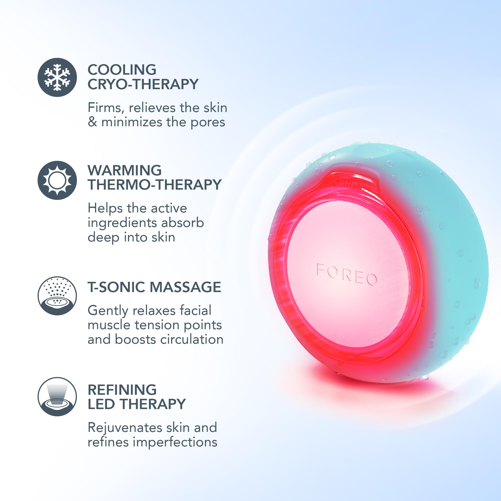 FOREO UFO 3 warming mode softens skin and primes absorption